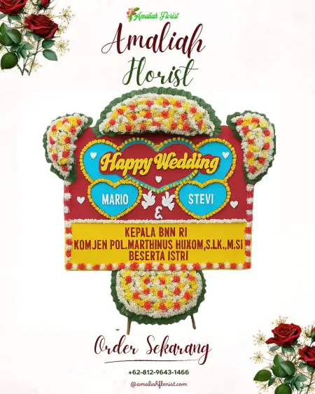 Papan Bunga Pernikahan Pandan Arang